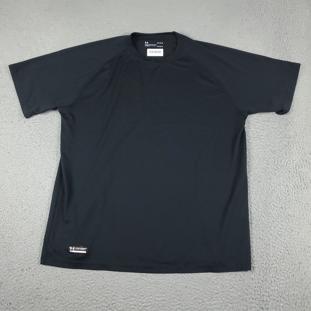 Under Armour HeatGear Tactical T Shirt Mens Large Black Gym Work Out S/S